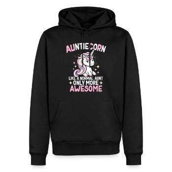 Tante, Tante, Licorne - Sweat à capuche Premium bio Homme - noir - Devant - Nico (187cm)