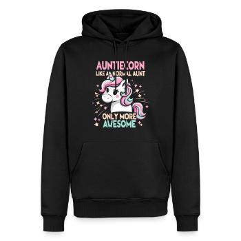 Tante, Tante, Licorne - Sweat à capuche Premium bio Homme - noir - Devant - Nico (187cm)