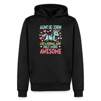 Tante, Tante, Licorne - Sweat à capuche Premium bio Homme - noir - Devant - Nico (187cm)