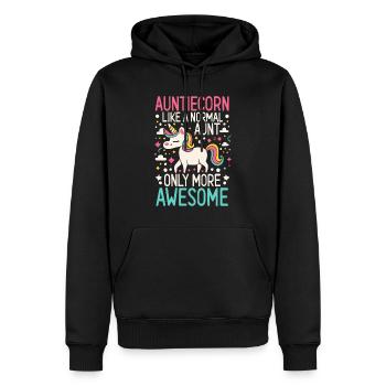 Tante, Tante, Licorne - Sweat à capuche Premium bio Homme - noir - Devant - Nico (187cm)
