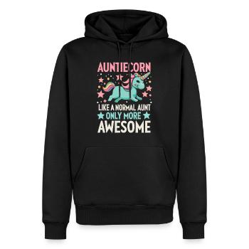 Tante, Tante, Licorne - Sweat à capuche Premium bio Homme - noir - Devant - Nico (187cm)