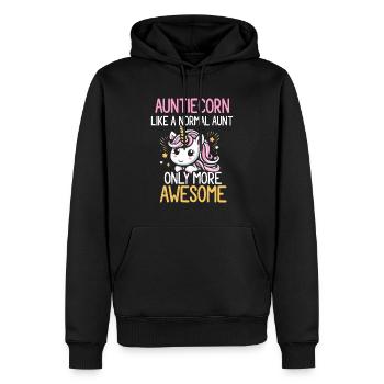 Tante, Tante, Licorne - Sweat à capuche Premium bio Homme - noir - Devant - Nico (187cm)