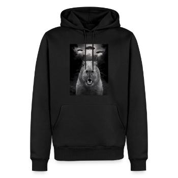 Capybara Selfie OVNI Extraterrestres Drôles D’animaux Photos - Sweat à capuche Premium bio Homme - noir - Devant - Nico (187cm)