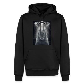 Capybara Selfie OVNI Extraterrestres Drôles D’animaux Photos - Sweat à capuche Premium bio Homme - noir - Devant - Nico (187cm)