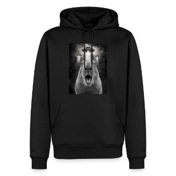 Capybara Selfie OVNI Extraterrestres Drôles D’animaux Photos - Sweat à capuche Premium bio Homme - noir - Devant - Nico (187cm)