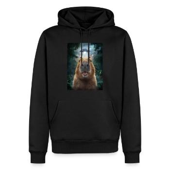 Capybara Selfie OVNI Extraterrestres Drôles D’animaux Photos - Sweat à capuche Premium bio Homme - noir - Devant - Nico (187cm)