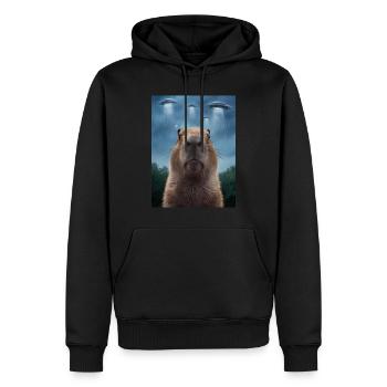 Capybara Selfie OVNI Extraterrestres Drôles D’animaux Photos - Sweat à capuche Premium bio Homme - noir - Devant - Nico (187cm)