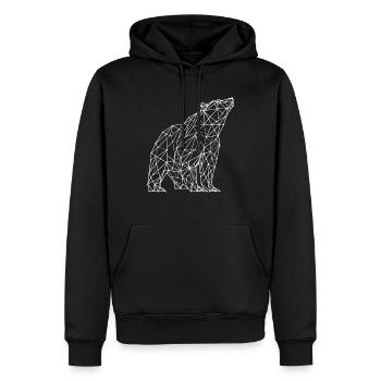 Bär Polygon - Männer Premium Bio Hoodie - Schwarz - Vorne - Nico (187cm)