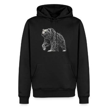 Bär - Männer Premium Bio Hoodie - Schwarz - Vorne - Nico (187cm)