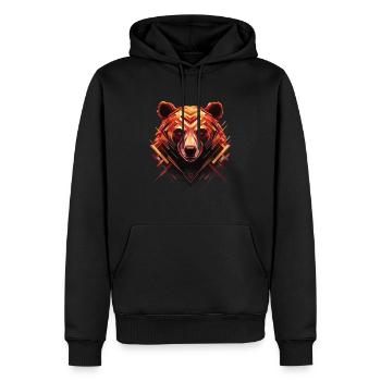 Bär Polygon - Männer Premium Bio Hoodie - Schwarz - Vorne - Nico (187cm)