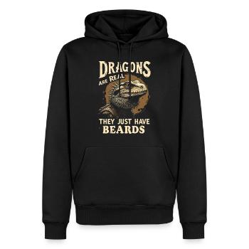 Bearded Dragon Bartagame - Männer Premium Bio Hoodie - Schwarz - Vorne - Nico (187cm)