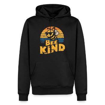 Bee Kind Biene - Männer Premium Bio Hoodie - Schwarz - Vorne - Nico (187cm)