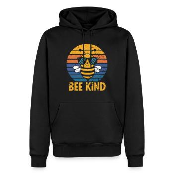 Bee Kind Biene - Männer Premium Bio Hoodie - Schwarz - Vorne - Nico (187cm)