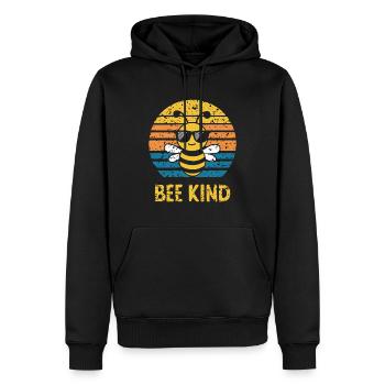 Bee Kind Biene - Männer Premium Bio Hoodie - Schwarz - Vorne - Nico (187cm)