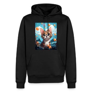 Bengal Katze - Männer Premium Bio Hoodie - Schwarz - Vorne - Nico (187cm)