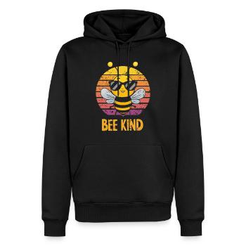 Bee Kind Biene - Männer Premium Bio Hoodie - Schwarz - Vorne - Nico (187cm)