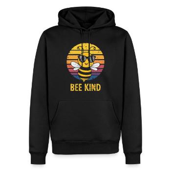 Bee Kind Biene - Männer Premium Bio Hoodie - Schwarz - Vorne - Nico (187cm)