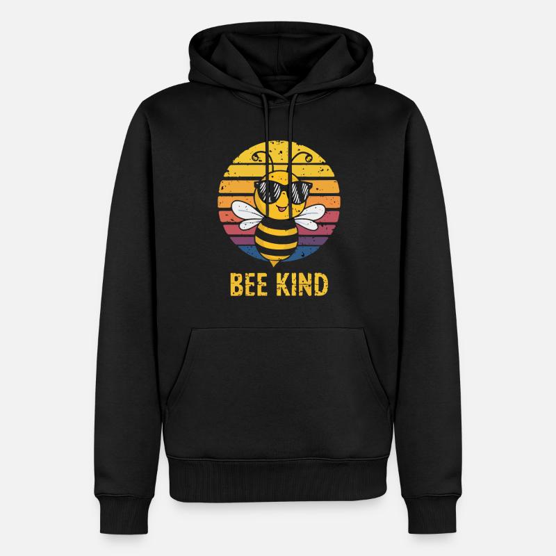 Bee Kind Biene - Männer Premium Bio Hoodie - Schwarz
