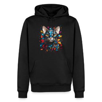 Bengal Katze - Männer Premium Bio Hoodie - Schwarz - Vorne - Nico (187cm)