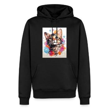 Bengal Katze - Männer Premium Bio Hoodie - Schwarz - Vorne - Nico (187cm)