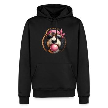 Bernedoodle Chien - Sweat à capuche Premium bio Homme - noir - Devant - Nico (187cm)