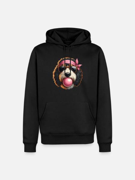 Bernedoodle Chien - Sweat à capuche Premium bio Homme - noir
