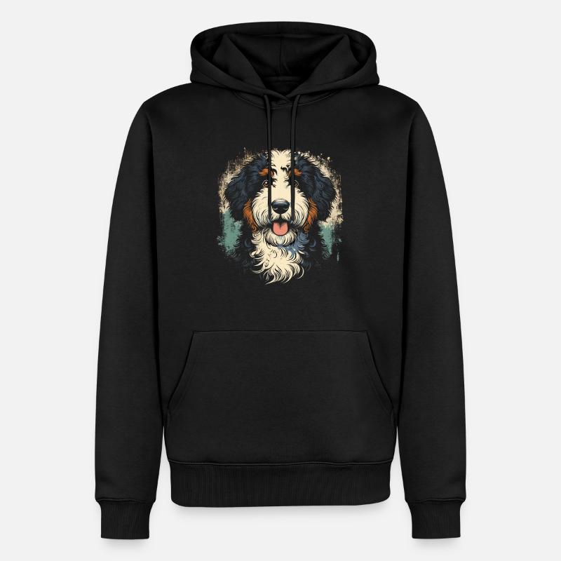 Bernedoodle Hund - Männer Premium Bio Hoodie - Schwarz