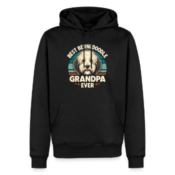 Bernedoodle Chien Grand-père - Sweat à capuche Premium bio Homme - noir - Devant - Nico (187cm)