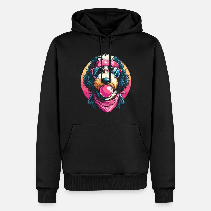 Bernedoodle Chien - Sweat à capuche Premium bio Homme - noir