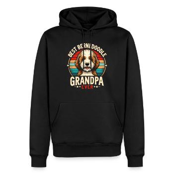 Bernedoodle Chien Grand-père - Sweat à capuche Premium bio Homme - noir - Devant - Nico (187cm)