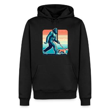 Bigfoot Katze Lustige Bilder - Männer Premium Bio Hoodie - Schwarz - Vorne - Nico (187cm)