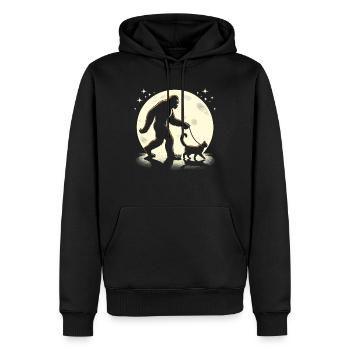 Bigfoot Katze Lustige Bilder - Männer Premium Bio Hoodie - Schwarz - Vorne - Nico (187cm)