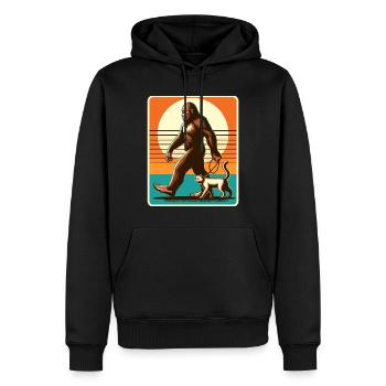 Bigfoot Katze Lustige Bilder - Männer Premium Bio Hoodie - Schwarz - Vorne - Nico (187cm)
