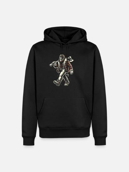 Lumberjack Forester Bigfoot - Men’s Premium Organic Hoodie - black