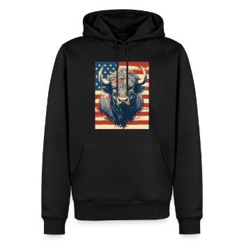 Bison - Sweat à capuche Premium bio Homme - noir - Devant - Nico (187cm)