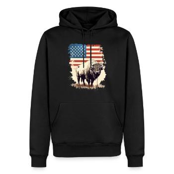 Bison - Sweat à capuche Premium bio Homme - noir - Devant - Nico (187cm)