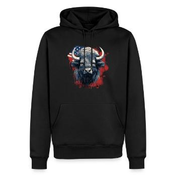 Bison - Sweat à capuche Premium bio Homme - noir - Devant - Nico (187cm)