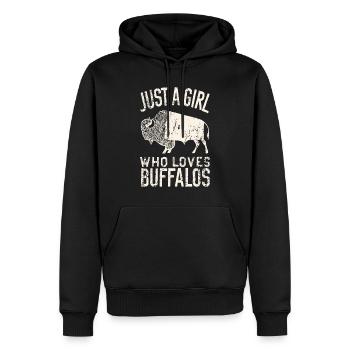 Nur ein Mädchen, das Buffalos liebt Büffel - Männer Premium Bio Hoodie - Schwarz - Vorne - Nico (187cm)