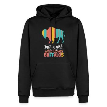 Nur ein Mädchen, das Buffalos liebt Büffel - Männer Premium Bio Hoodie - Schwarz - Vorne - Nico (187cm)