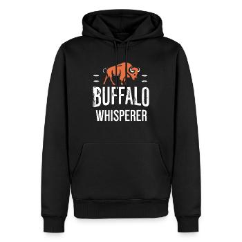 Buffalo Whisperer - Männer Premium Bio Hoodie - Schwarz - Vorne - Nico (187cm)