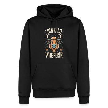 Buffalo Whisperer - Männer Premium Bio Hoodie - Schwarz - Vorne - Nico (187cm)