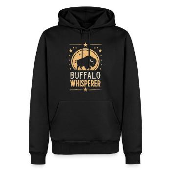 Buffalo Whisperer - Männer Premium Bio Hoodie - Schwarz - Vorne - Nico (187cm)