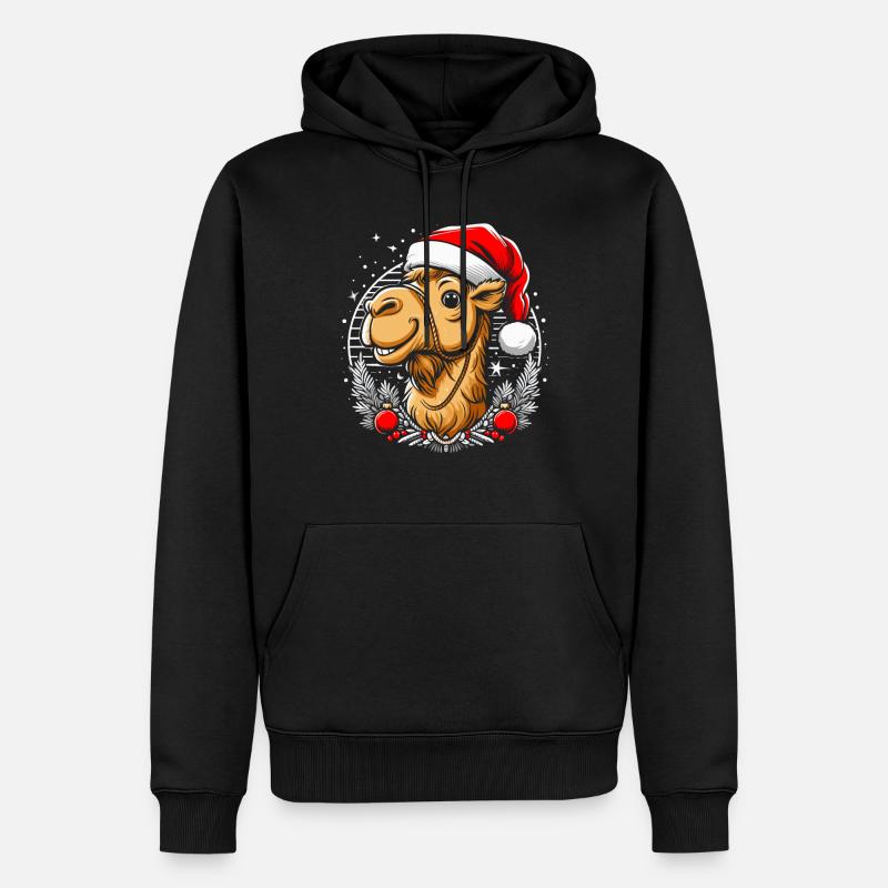 Kamel Weihnachten - Männer Premium Bio Hoodie - Schwarz