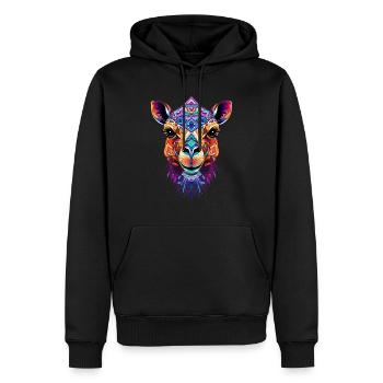 Camel abstrait - Sweat à capuche Premium bio Homme - noir - Devant - Nico (187cm)