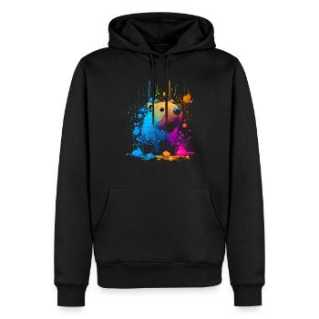 Wasserschwein - Männer Premium Bio Hoodie - Schwarz - Vorne - Nico (187cm)