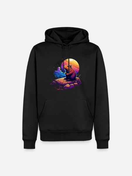 Capybara - Sweat à capuche Premium bio Homme - noir