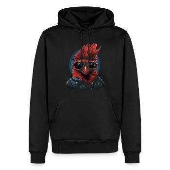 Rotkardinal Kardinal Vogel - Männer Premium Bio Hoodie - Schwarz - Vorne - Nico (187cm)