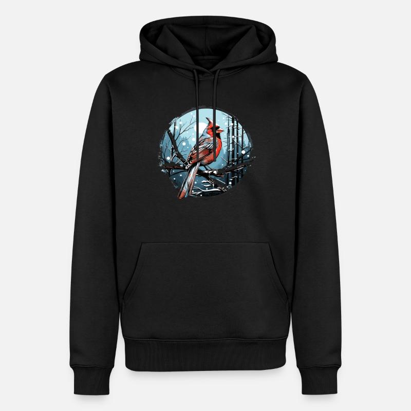 Rotkardinal Kardinal Vogel - Männer Premium Bio Hoodie - Schwarz