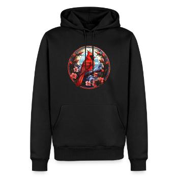 Rotkardinal Kardinal Vogel - Männer Premium Bio Hoodie - Schwarz - Vorne - Nico (187cm)