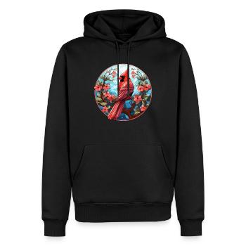 Rotkardinal Kardinal Vogel - Männer Premium Bio Hoodie - Schwarz - Vorne - Nico (187cm)
